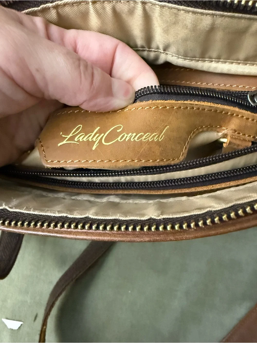 Lady Conceal Leather Crossbody Bag Purse Lots of Pockets Everyday Style #OSP